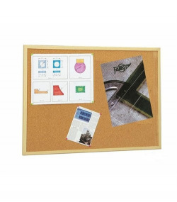 TABLERO DE CORCHO 90X60CM MARCO MADERA FAIBO