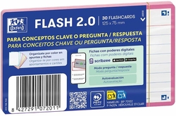 Paquete flashcards 2.0 oxford a7 30 fichas 1 linea color rosa