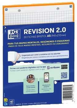 PAQUETE FLASHCARDS 2.0 OXFORD A5 2T 30F CUAD.5X5 NARANJA