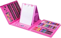 MEGA SET INICIACION DESENHO COM ATRIL 208 PE�AS COR COR-DE-ROSA