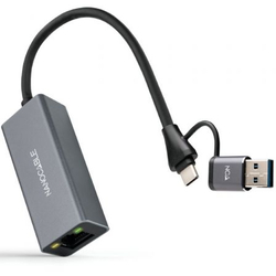 Adaptador Usb Macho + Usb Tipo-C Macho Rj45 Nanocable 10.03.
