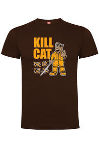 CAMISETA "KILL CAT" CHOCOLATE HOME S