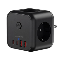 Cargador De Pared Mars Gaming Md - Cube20 20W 3X Schuko 2X U