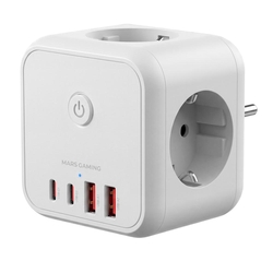 Cargador De Pared Mars Gaming Md - Cube20W 20W 3X Schuko 2X