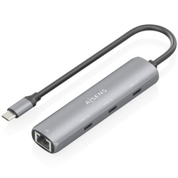 Hub Usb Tipo-C Aisens Asuc-4P041-Gr/ 3Xusb Tipo-C/ 1Xrj45/ G