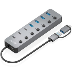 Hub Usb Tipo-C + Usb 3.1 Aisens Asuc-8P043-Gr/ 4Xusb/ 3Xusb