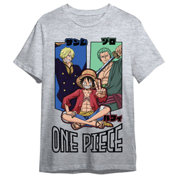 Camiseta Monkey D. Luffy, Roronoa Zoro & Sanji One Piece Adu