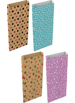 Paq/12 sobre bolsa papel kraft color kraft 20x6x35cm m surtidos