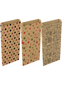 Paq/12 sobre bolsa papel kraft color kraft 12x3x25cm xs surtidos