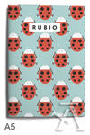 LIBRETA A5 44H 80G. CUAD.4X4 MARIQUITAS AZUL RUBIO