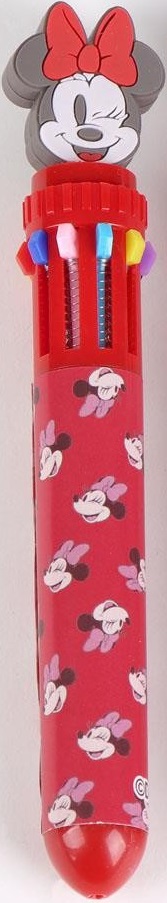 BOLIGRAFO 10 COLORES MINNIE ROJO