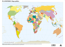 Paq/50 mapas planisferio politico mudos