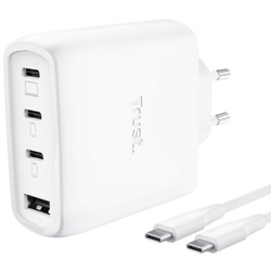 Cargador De Pared Gan Trust Maxo 65W 26068/ 3Xusb Tipo-C/ 1X