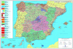 Mapa plastificado Espa�a Portugal