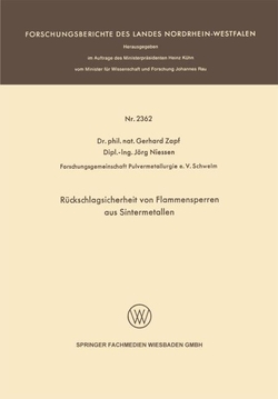 R�ckschlagsicherheit von Flammensperren aus Sintermetallen
