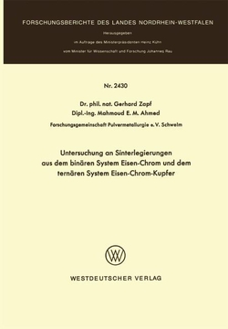 Untersuchung an Sinterlegierungen aus dem bin�ren System Eisen-Chrom und dem tern�ren System Eisen-Chrom-Kupfer