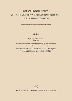 Verfahren zur Pr�fung der Korrosionsbest�ndigkeit von Messerklingen aus rostfreiem Stahl