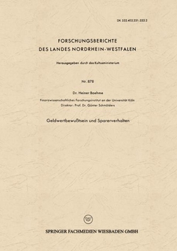 Geldwertbewu�tsein und Sparerverhalten